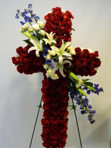 Cross of Red Roses
