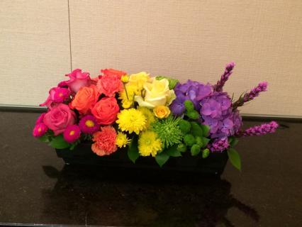 Rainbow Ombr Inspired Centerpiece