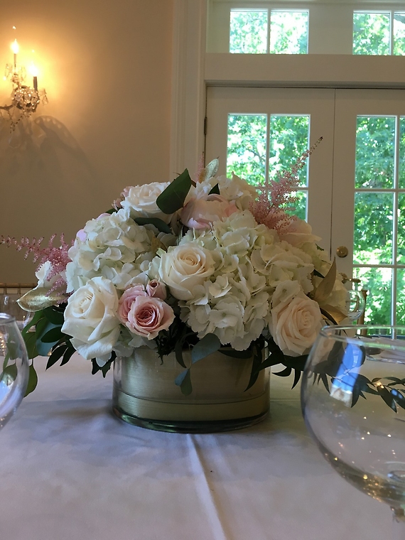 Romantic Blush Wedding- Low Centerpiece