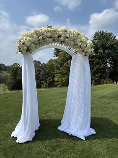 Floral Chuppa with Fabric drape